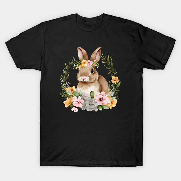 Easter Bunny With Flowers T-Shirt by Protshirtdesign